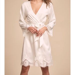 BHLDN white satin bridal robe